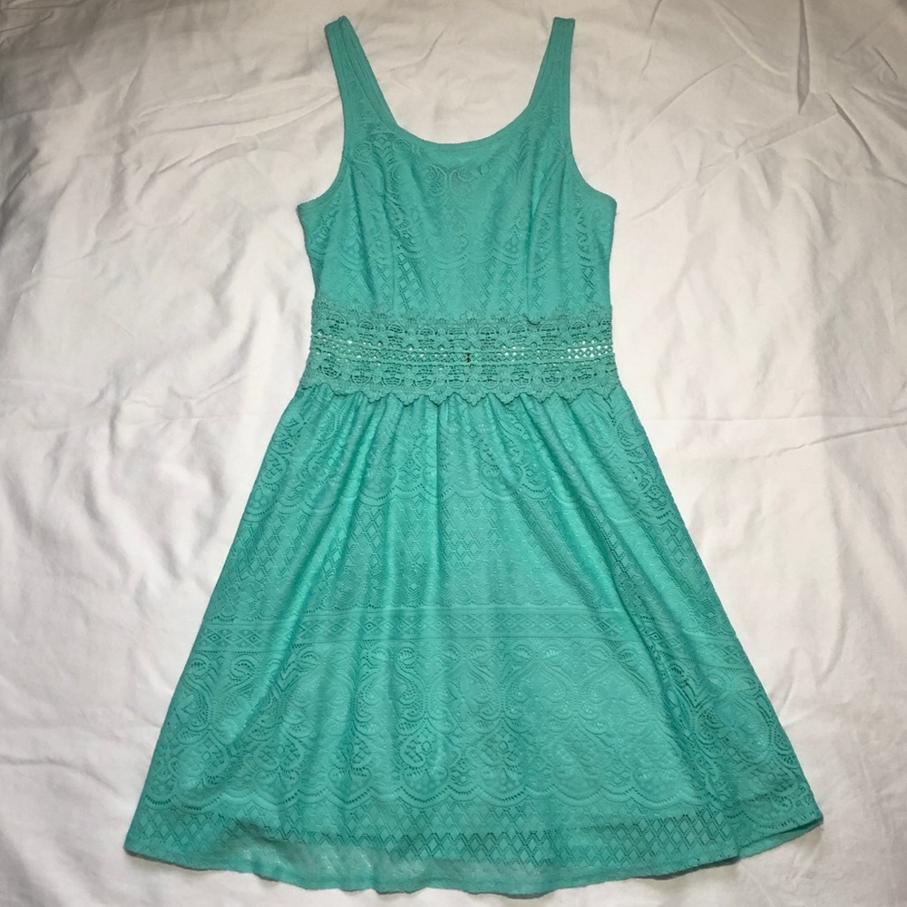 Teal Lace Dress